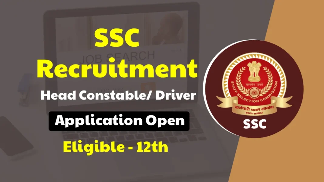 SSC Constable Recruitment 2025 Apply Online for Head Constable, Driver posts