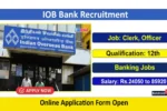 Indian Overseas Bank Recruitment 2024, Apply Online for Officer Jobs in IOB