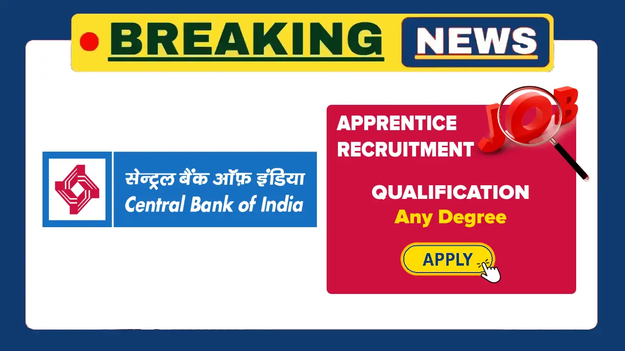 Central Bank of India Apprentice Recruitment 2025, Apply Online for 4500 Posts Central Bank of India Apprentice Recruitment 2025, Apply Online for 4500 Posts