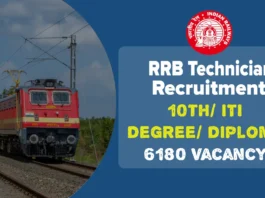 RRB Technician Recruitment 2025, Apply Online for 6180 Railway Jobs