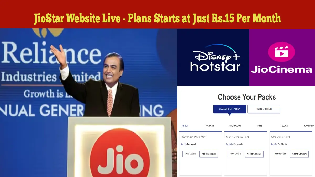 Jiostar Website, Check JioStar Plans and Pack Price Jiostar Website, Check JioStar Plans and Pack Price