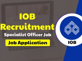 Indian Overseas Bank SO Recruitment 2025, Apply Online for IOB Specialist Officer Post