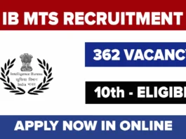 IB MTS Recruitment 2025, Easy to Apply Online for Vacancies