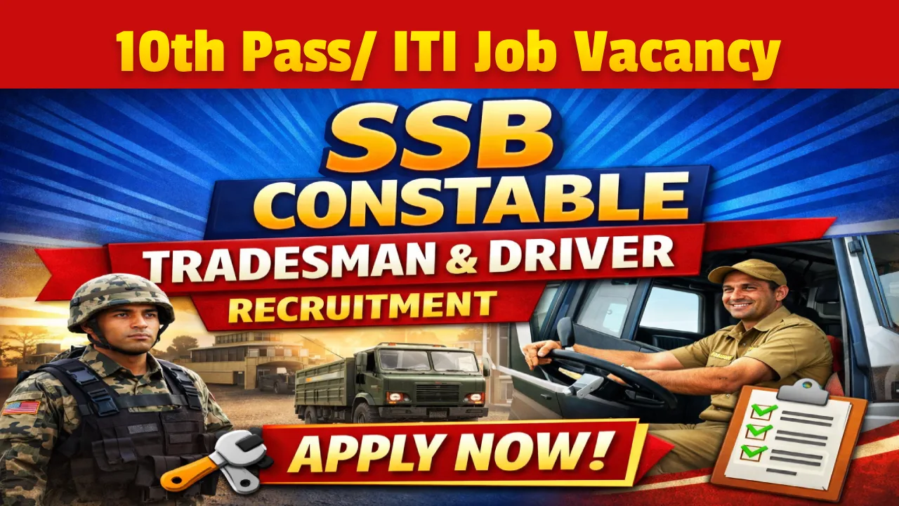 SSB Constable Tradesman and Driver Recruitment 2026, Apply Online for 827 Vacancy