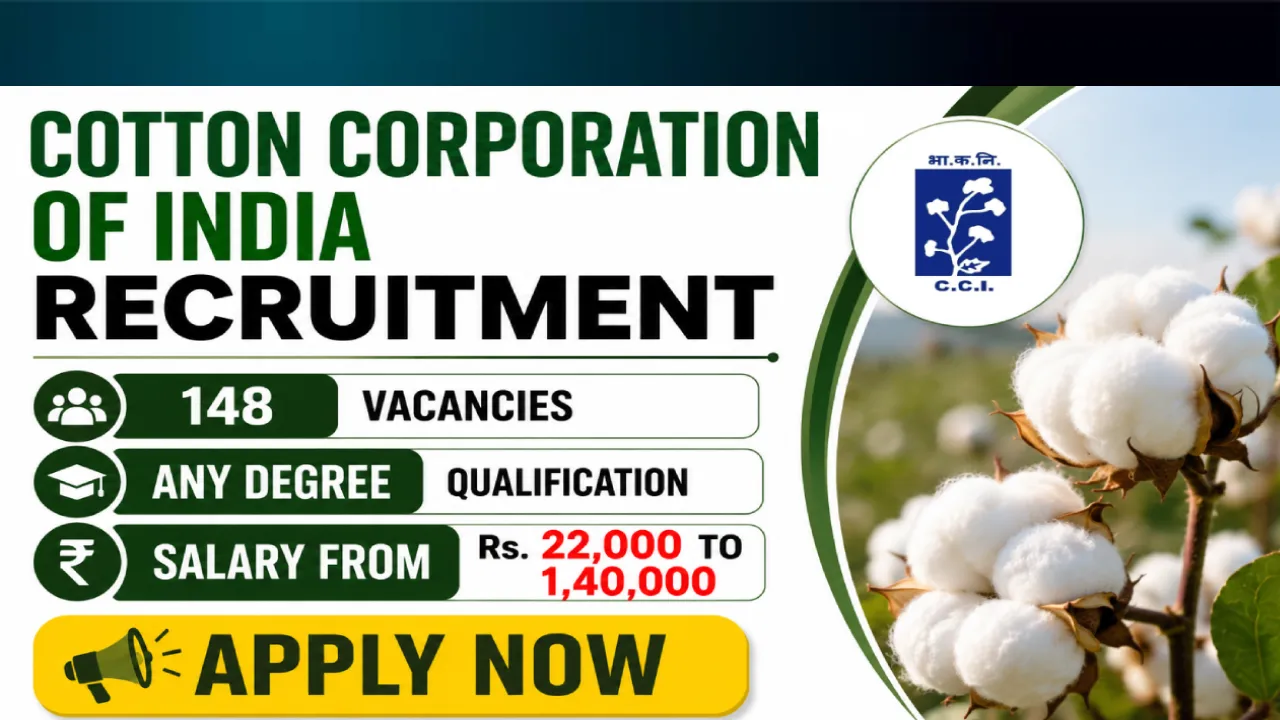 Cotton Corporation of India Recruitment 2026: Apply Online for Junior Assistant Jobs in CCI